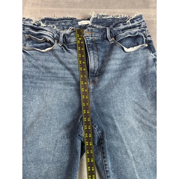 Good American Jeans Size 20 Good Legs Plus Size Frayed Denim 90s Wash - Picture 6 of 8